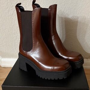 Frame Lumi Lug Women's Brown Leather Platform Boots Sz 36 - SOLD OUT EVERYWHERE